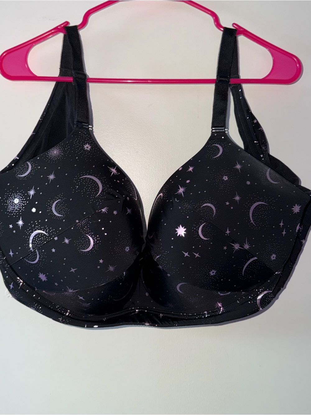 torrid Black Bra with Lilac Moon & Star Print